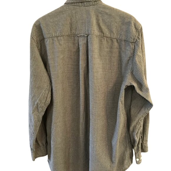 John Ashford Men’s Cotton Button-Down Shirt: Woven Brown Plaid, Size L - Picture 2 of 8